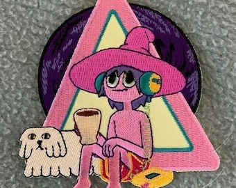 Parche bordado termoadhesivo de Midnight Gospel / Insignia coleccionable de fan art para chaquetas, sombreros y bolsos / Regalo psicodélico de dibujos animados para coser para fans del anime
