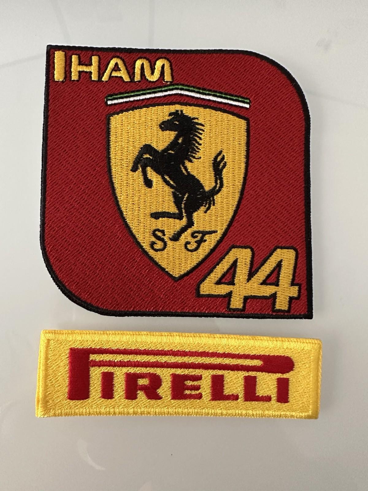 F1 2 pack hamilton 44 pirelli racing race car  iron-on patch 3” iron on/sew on