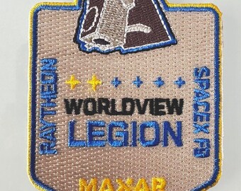Raytheon SpaceX Maxar Satellite Mission Embroidered Patch 3.5" | Iron-On Space Collectible Badge for Jackets, Hats & Bags