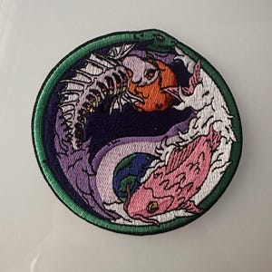 Pisces Yin Yang Bunt Gestickt Bügelbild 3"" | Sternzeichen Horoskop Astrologie Abzeichen für Jacken, Hüte & Taschen | Geburtstag Geschenk zum Aufnähen." Bild 2
