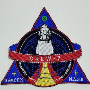 Original SpaceX Crew 7 Dragon ISS Mission Patch 3.5&quot;