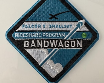Bandwagon Small Sat Mission Patch 3.5 Inch | SpaceX Falcon 9 Iron On Sew On | Space Embroidered Badge for Jackets Hats Bags | Collector Gift