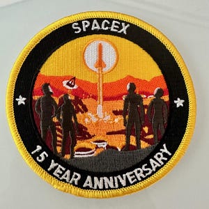 オリジナル SpaceX 15 周年記念従業員パッチ 3.5 インチ