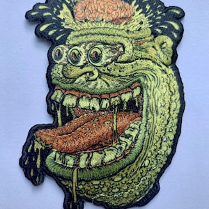 Patch termocolante com a cara do Troll em estilo psicodélico, 7,6 cm | Emblema bordado divertido para jaquetas, bonés e bolsas | Presente psicodélico incrível para costurar