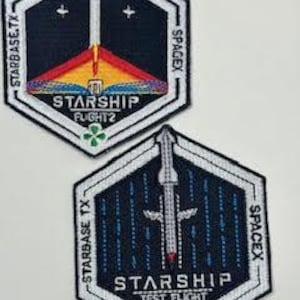 Original Starship Launch 1 & 2 Combo Mission Patch 3.5&quot;