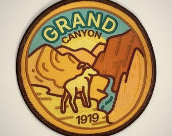 Grand Canyon National Park Embroidered Iron-On Patch 3" | Travel Souvenir Sew-On Badge for Jackets Hats Bags | Arizona Hiking Gift