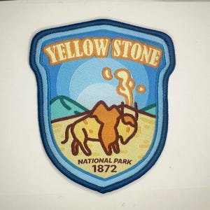 Yellowstone National Park Patch National Park Travel Embroidered Iron On 3”
