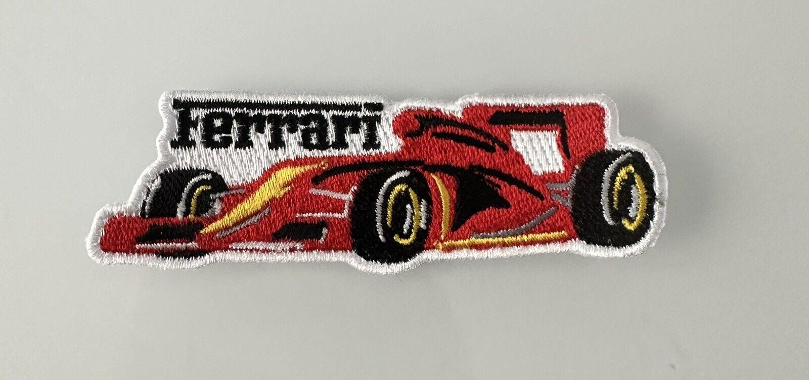 F1 ferrari race car racing iron on patch 1.5” h x 3” l