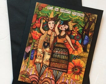 Let&#39;s be different Together !    Blank Art card SHIPPING INCLUDED