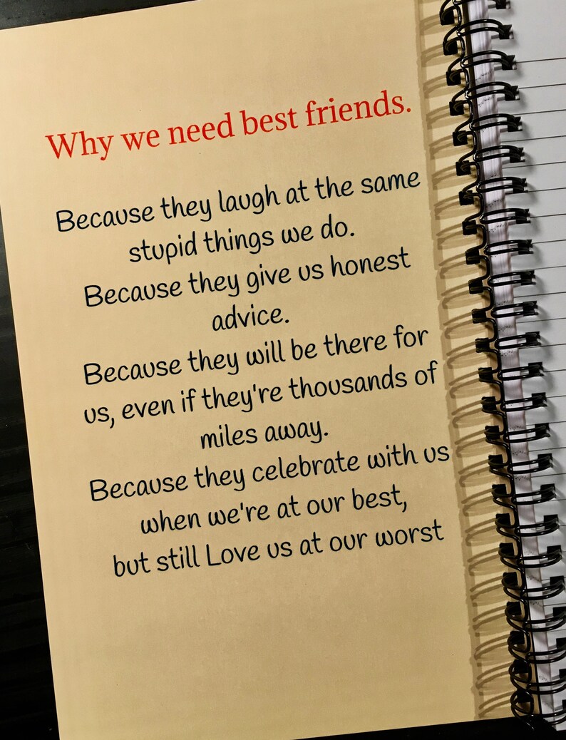 We're Best Friends Notebook Unique Lined Journal for Women Etsy