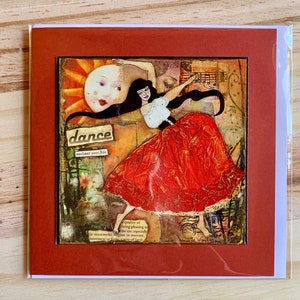 Baila, encanta tu vida Tarjeta de arte en blanco