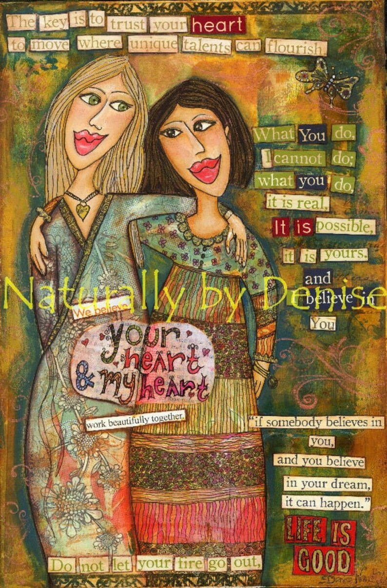 Print 12 X 18 SHIPPING INCLUDED Trust your Heart and Work Together