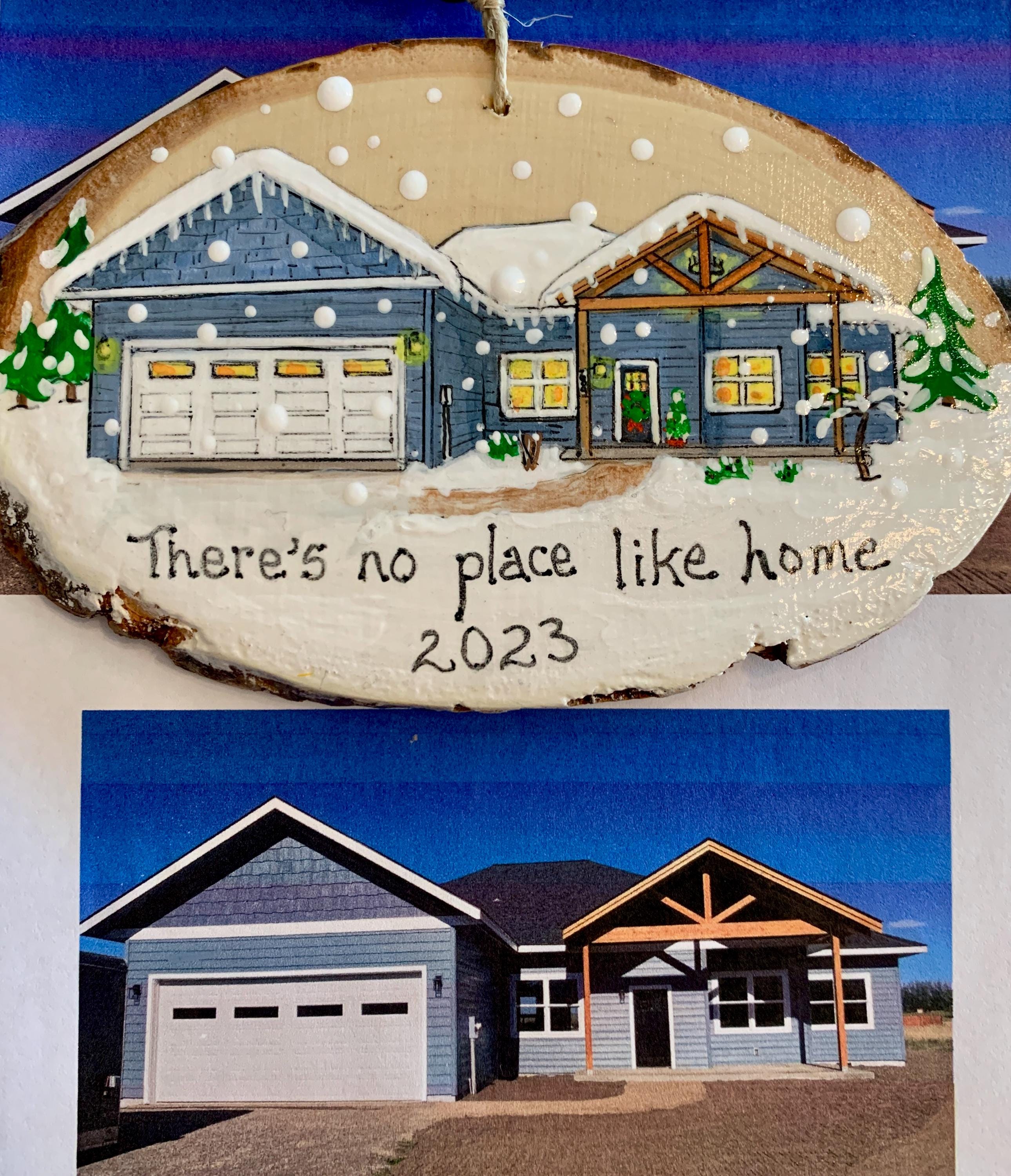 Your Home Custom made Ornaments, personalized, hand painted made to order Rustic Style with or without family