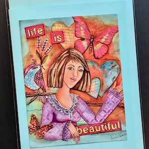 La vie est belle - Carte de voeux - Carte d'art