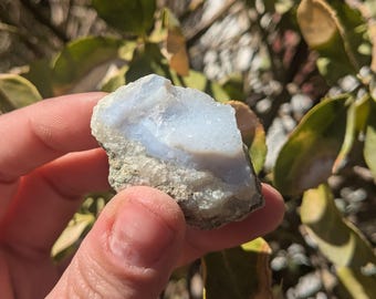Raw Blue Lace Agate with Druzy
