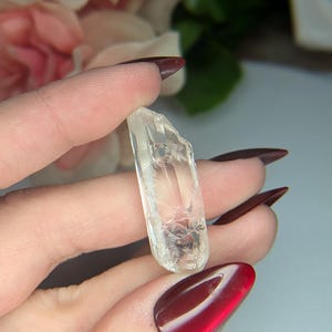 Drilled Natural Clear Quartz Pendant 1.4"