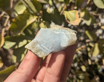 Raw Blue Lace Agate with Druzy