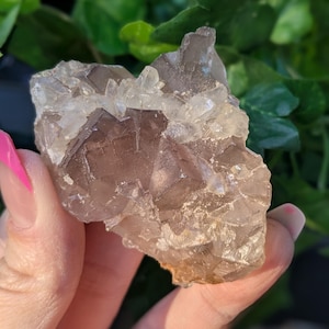 Cubic Fluorite Cluster with Calcite