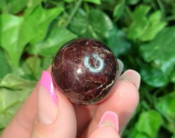 Natural Garnet Sphere with Star Asterism