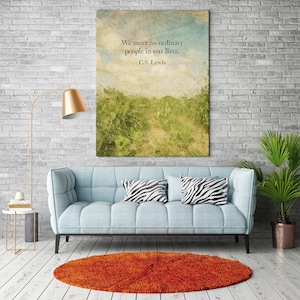 C.S. Lewis Quote - We Meet No Ordinary People - Scenic Watercolor Print Decor - C.S. Lewis Christian Wall Art - Quotable Wall Art Home Decor
