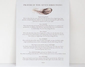 Prayer Of The Seven Directions Fine Art Matte Print - Spiritual Wisdom Prayer - Guidance Saying - Native American Decor - Serenity Prayer