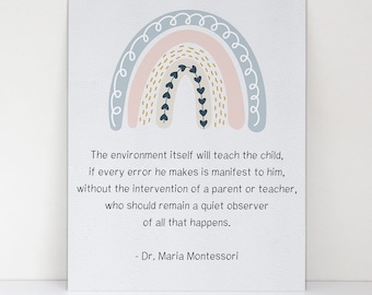 The Environment Itself Will Teach the Child - Montessori Quote - Educational Fine Art Print - Homeschool Art - Montessori Teacher Gift