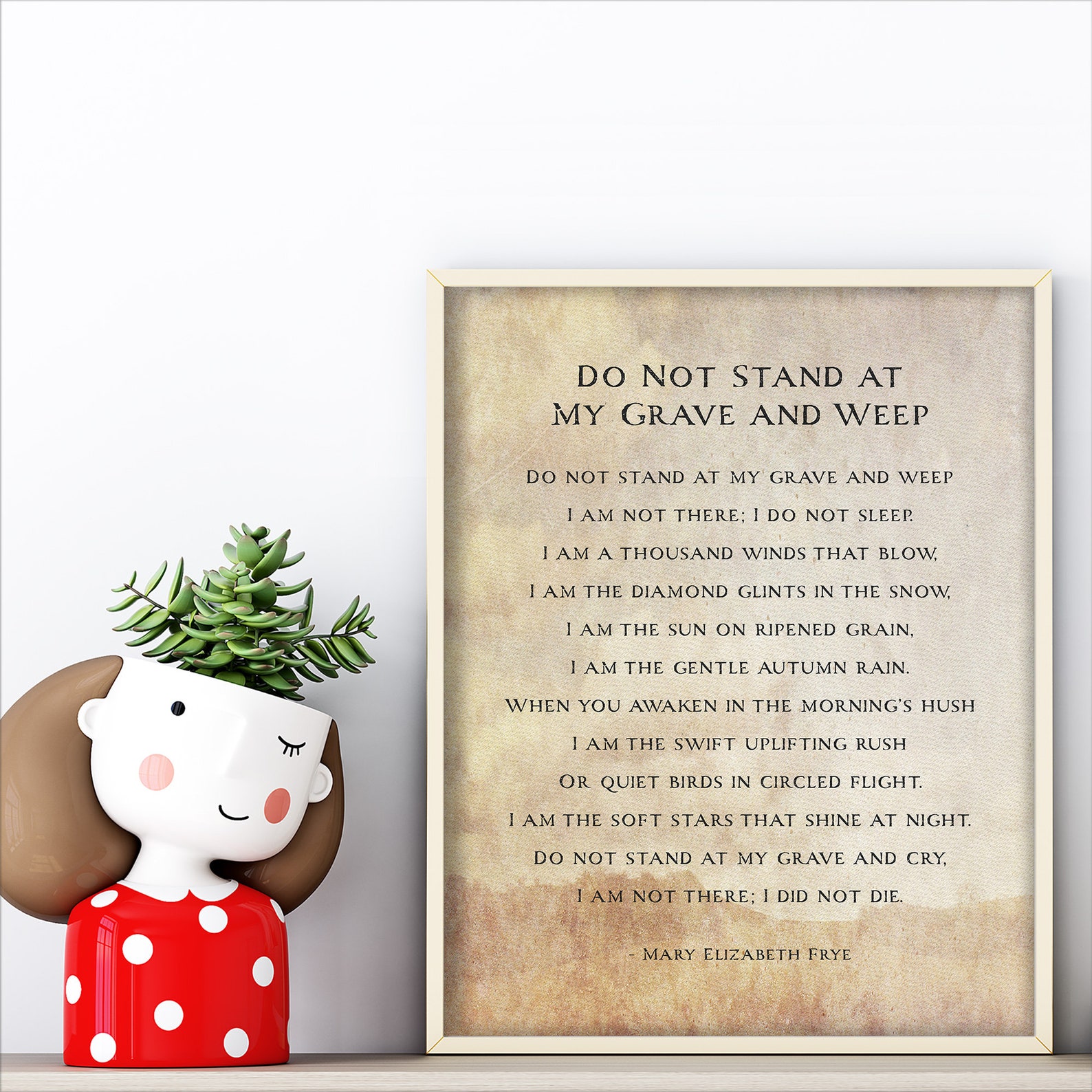 Do Not Stand at My Grave and Weep Poem by Mary Elizabeth Frye Etsy