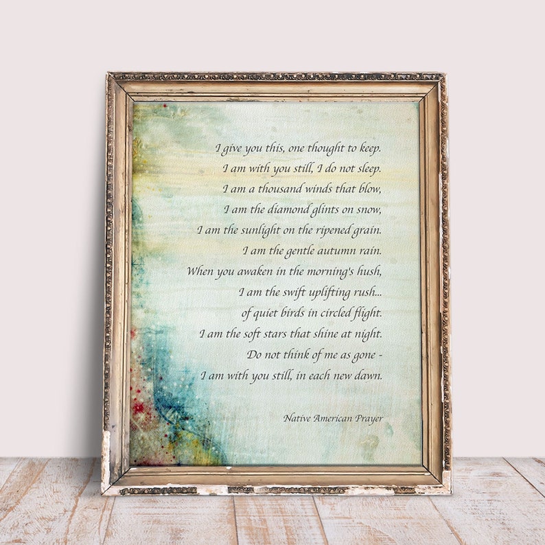 Native American Prayer of Comfort and Healing in Difficult Times A Spiritual Gift of Native Guidance and Wisdom Fine Art Matte Print afbeelding 2