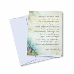 Lot de 10 cartes de prière amérindienne pour deuil – Ensemble de cartes de vœux vierges de sympathie et de pensée pour vous pour la perte, l'inspiration et les condoléances