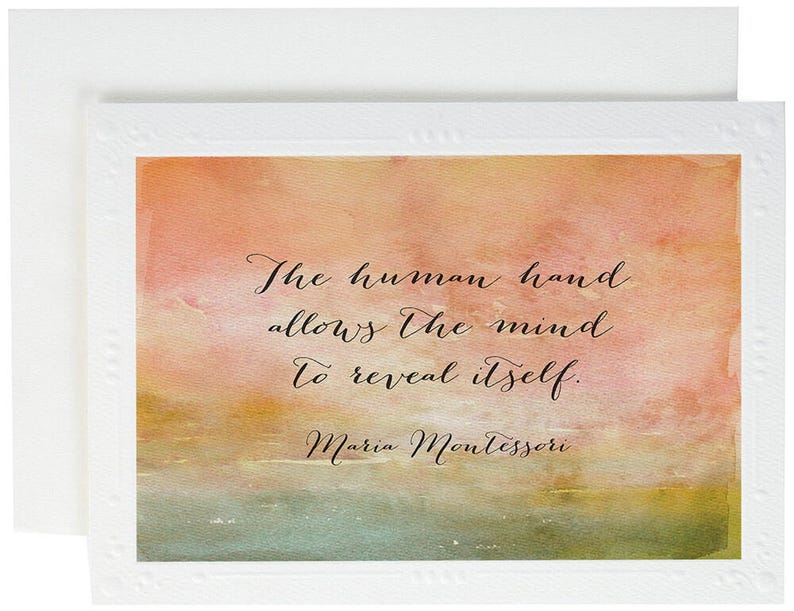 Teacher Greeting Card Handmade By Montessori Mom Human Hand Montessori Quote Education Gift Card Montessori Quote Greeting Cards Paper Party Supplies