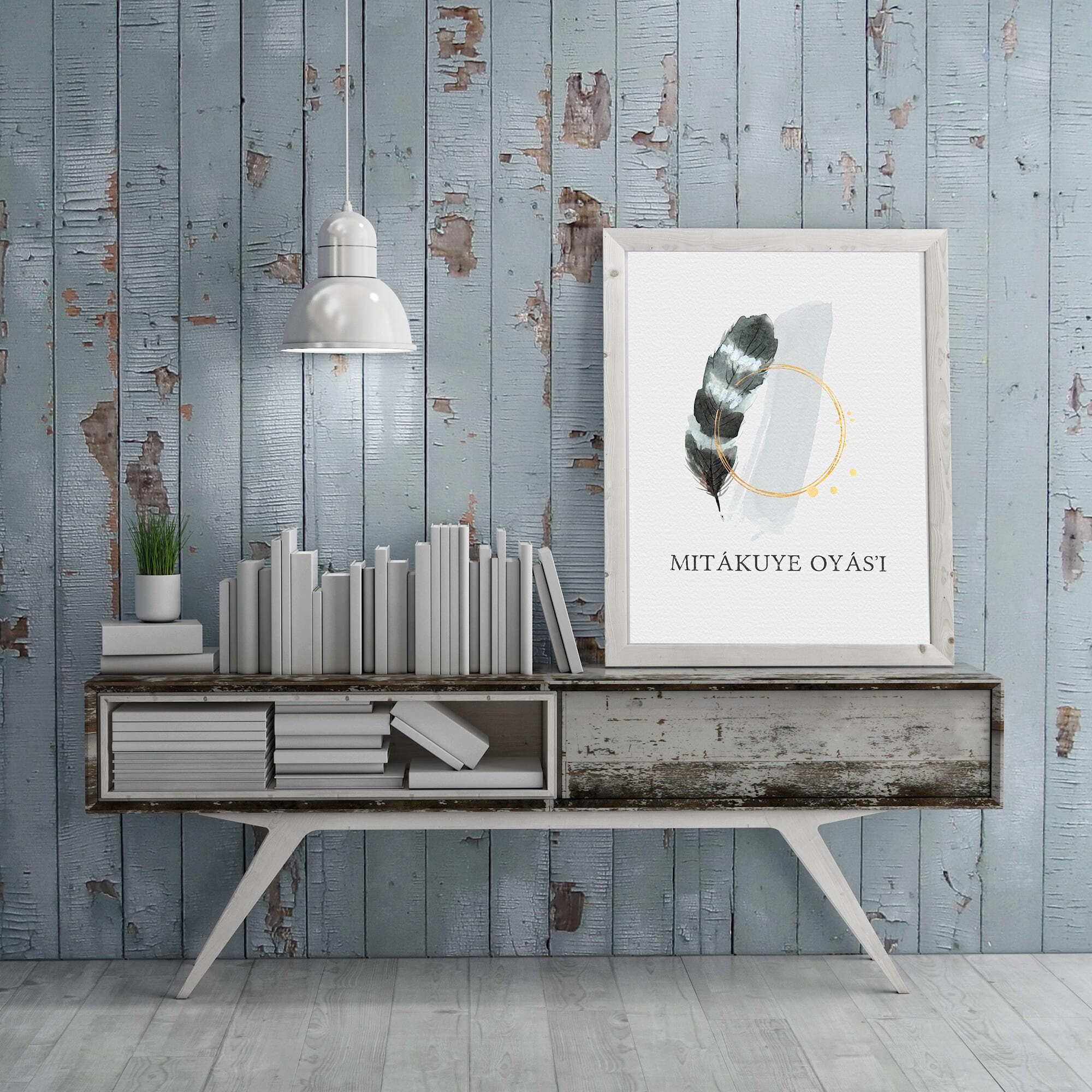 Mitakuye Oyasin Print: Native American Harmony Fine Art, B&W