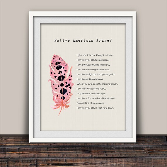 Native American Decor Spiritual Prayer Serenity Prayer Etsy