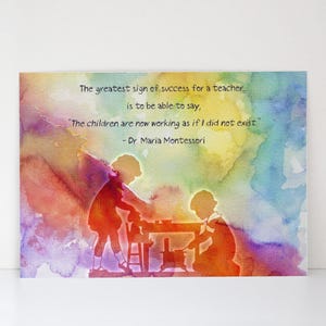 Impresión artística con cita Montessori: decoración inspiradora para el aula y la educación en casa, póster mate con símbolo de éxito