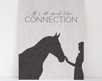 It's All About The Connection Equestrian Wall Art Decor - Fine Art Matte Print - Perfect Gift For Horse Lovers - Horse Theme