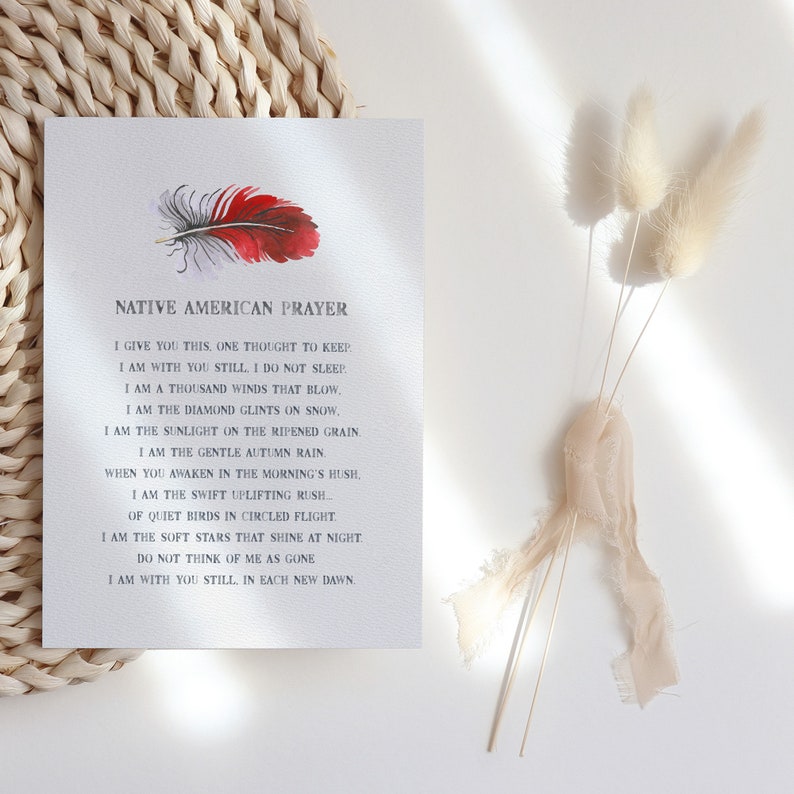 native american prayer art print serenity prayer farewell etsy