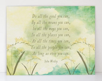 Inspirational Christian Art Print: Motivational Quote, Thank You Gift for Volunteer or Humanitarian