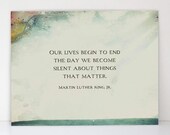 MLK Jr Quote Print: Civil Rights Inspiration, Christian Humanitarian Art