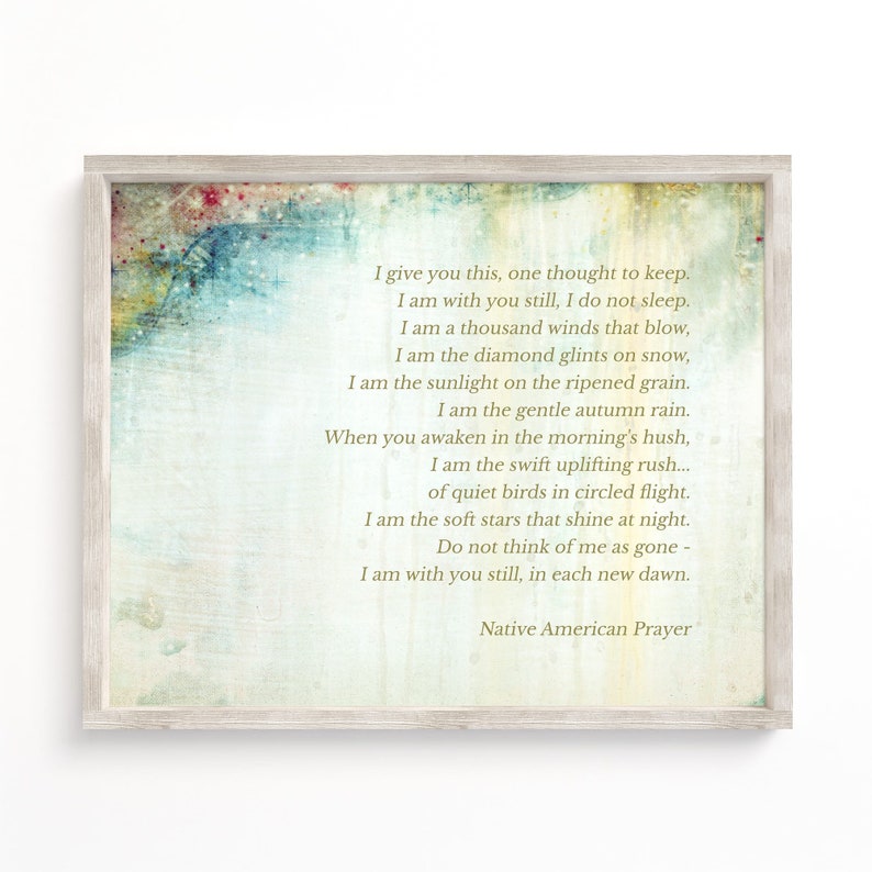 Native American Prayer Provides Comfort and Healing Difficult Times Spiritual Wisdom Fine Art Matte Print Southwestern Style Decor image 3