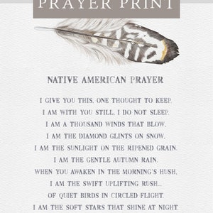 Native American Prayer Spiritual Saying Remembrance of a Loved One Comfort and Healing Watercolor Feather Fine Art Matte Print image 8