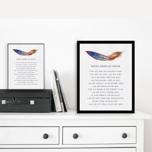 Native American Saying Feather Design Fine Art Matte Print Native American Prayer for Comfort & Healing Native Art Sympathy Gift image 6