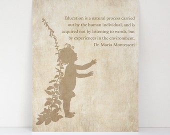 Education Is A Natural Process Wall Decor - Fine Art Print Decor - Educational Quote Wall Decoration - Montessori Quote Wall Art - Gift Idea