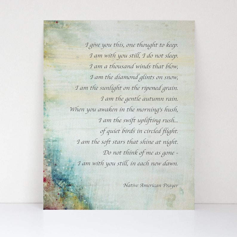 Native American Prayer of Comfort and Healing in Difficult Times A Spiritual Gift of Native Guidance and Wisdom Fine Art Matte Print afbeelding 1