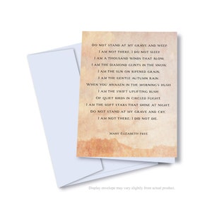 Do Not Stand at My Grave and Weep 10-Pack Bereavement Sympathy Card Set Spiritual Note Cards for the Grieving Blank Condolences Card image 1