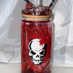 16oz glass snow globe tumbler