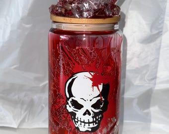 16oz glass snow globe tumbler