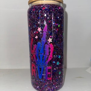 20oz glass snow globe tumbler