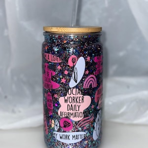 16oz plastic flower snow globe tumbler