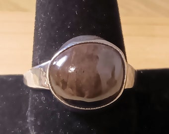 Mahogany, obsidian, men's, ring, gemstone, obsidian jewelry, silver, silver ring, obsidian ring, obsidian gemstone, brown, natural gemstone,