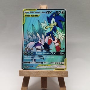 Sonic et Alolan Sandslash / Sandamer Tag Team - Carte personnalisée Holo Pokemon faite à la main