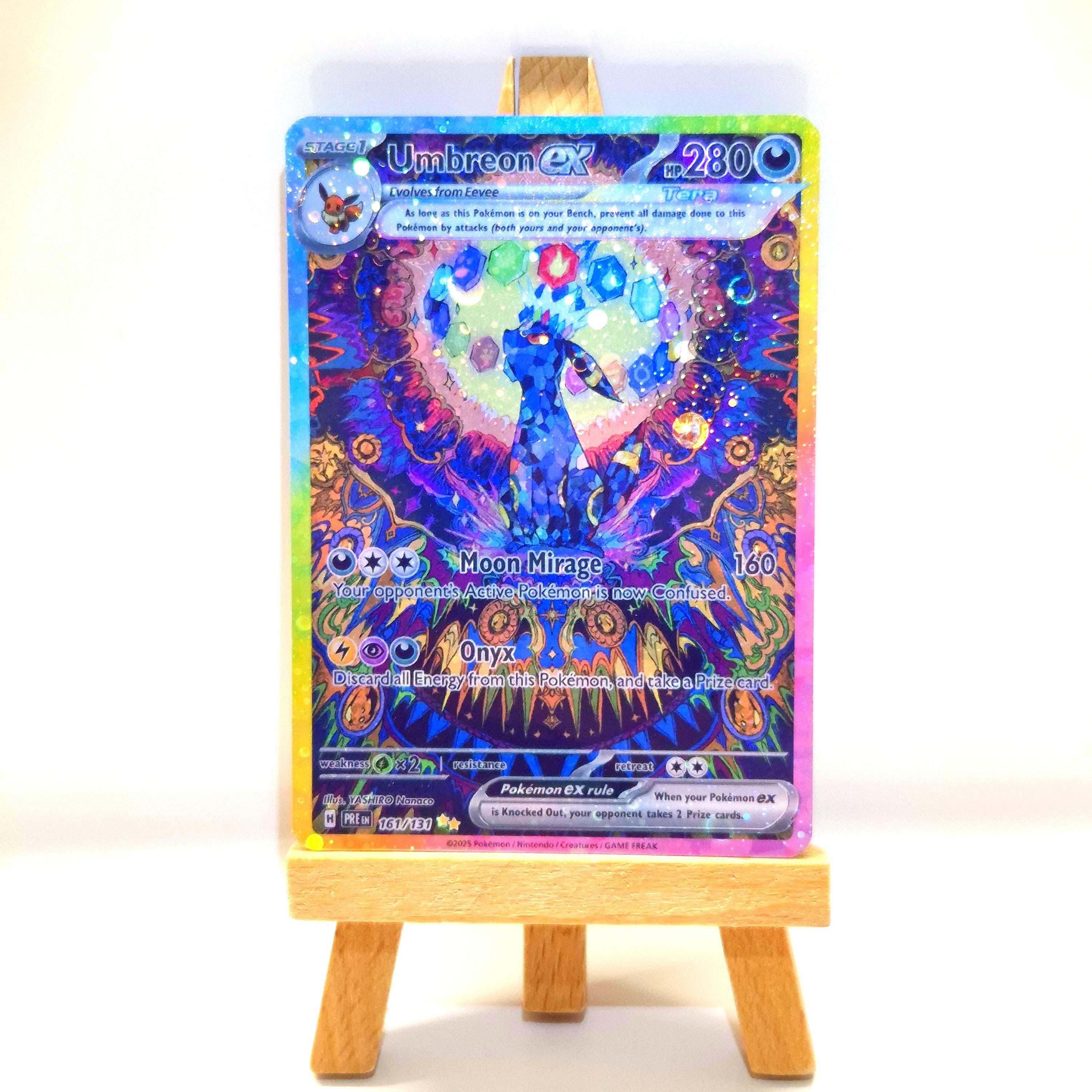 Umbreon ex Tera / Nachtara ex Tera - Handmade in Galaxy/Cosmo Holo - Pokemon Alternative Card